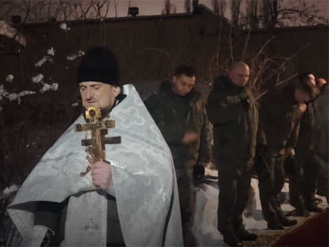 Освящение водоёма в воинской части